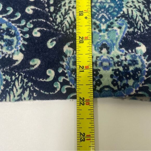 Garnet Hill 100% Merino Wool Blue Paisley Print Crewneck Sweater Women's Size S - Picture 3 of 15